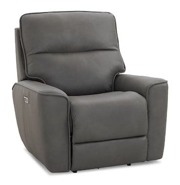 Bassett Club Level 3797-P0G Kenneth Leather Zero Gravity Power Recliner - Kenneth Gunmetal