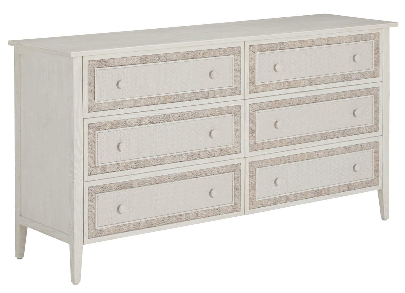 Gabby Home SCH-176043 Grand Bermuda Sungkai Wood Dresser - 6 Drawers, Whitewash