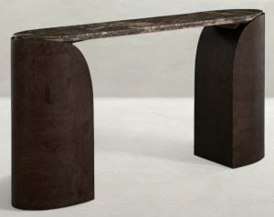 Gabby Home SCH-175956 Summit Ash Burl Oval Legged Console Table - Dusk