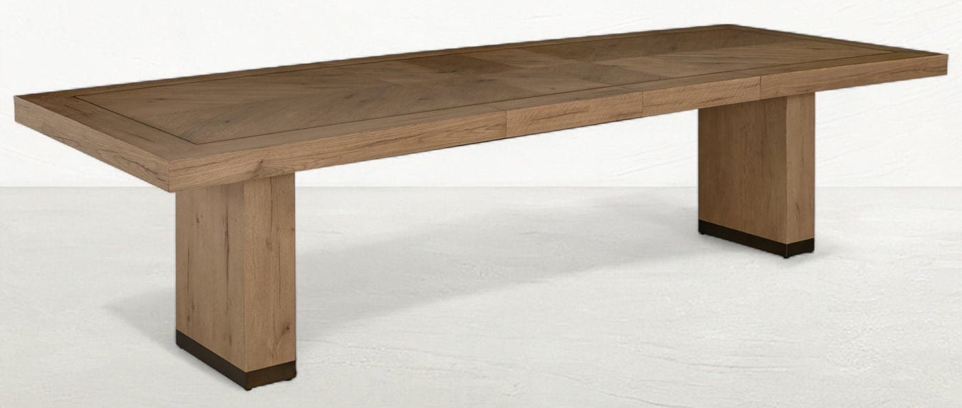 Gabby Home SCH-175974 Highland Oak Rectangle Legged Extension Dining Table - Dawn