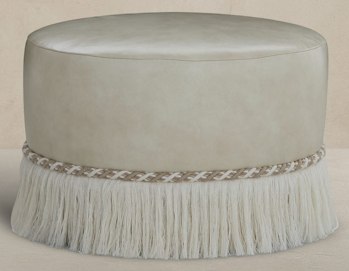 Gabby Home SCH-3110P Siren Fringe Upholstered Pouf