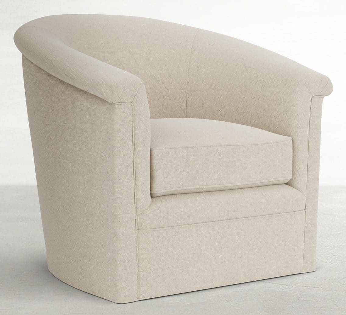 Gabby Home SCH-843 Barclay Upholstered Swivel Chair- Rollover Arms