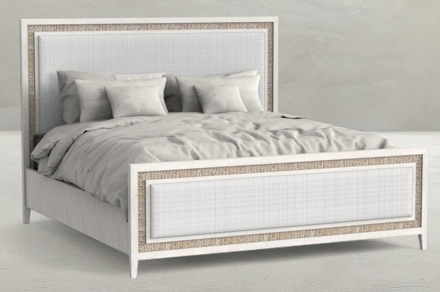 Gabby Home SCH-176078 Grand Bermuda Sungkai Wood Bed - Queen, Whitewash