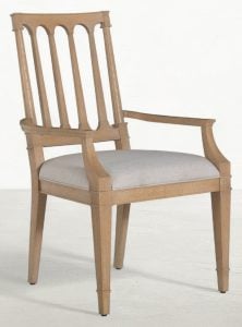 Gabby Home SCH-175993 Mathis Wood Sculpted Back Dining Arm Chair - Rustic French Oak