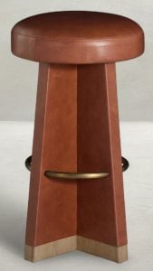 Gabby Home SCH-176009 Plateau Leather Swivel Bar Stool - Dawn