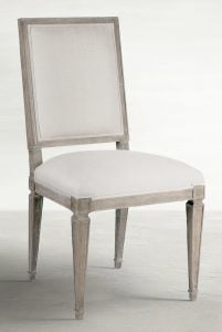 Gabby Home SCH-560-S300-F03 Danielle Oak Square Back Dining Chair - Burnished Sunbrella Linen Dove