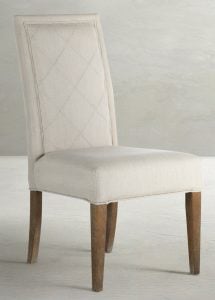 Gabby Home SCH-573-S300-F03 Verona Sunbrella Acrylic Oak Dining Chair - Burnished Linen Dove