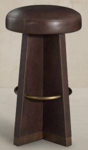 Gabby Home SCH-176010 Plateau Leather Swivel Bar Stool - Dusk