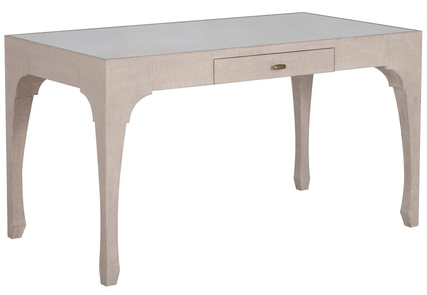 Gabby Home SCH-176056 Vesey Mahogany Wood Desk - 1 Drawers, Whitewashed Raffia