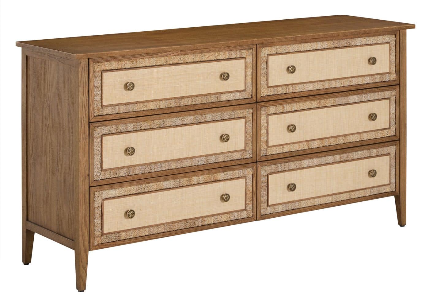 Gabby Home SCH-176042 Grand Bermuda Sungkai Wood Dresser - 6 Drawers, Sandbar