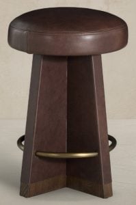 Gabby Home SCH-176003 Plateau Leather Swivel Counter Stool - Dusk