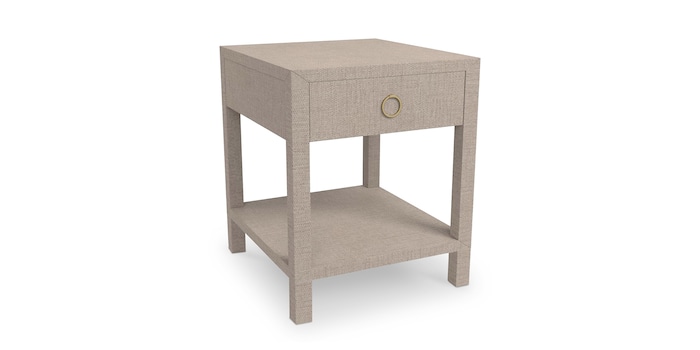 Bassett 6R68-G665Z Ventura Raffia End Table Sand Grey